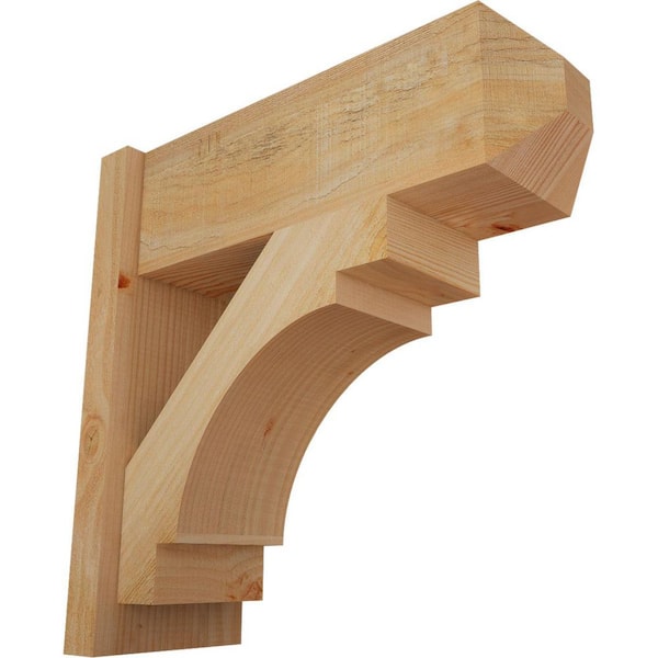 Ekena Millwork 8 in. x 22 in. x 22 in. Merced Craftsman Rough Sawn Douglas Fir Outlooker