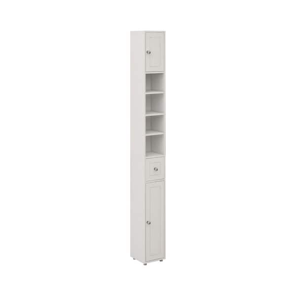 Avex 7.87 in. W x 7.87 in. D x 70.86 in. H White Tall Bathroom Storage Freestanding Linen Cabinet