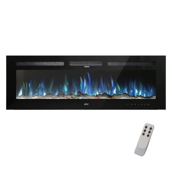 72 in. Wall Mounted Standing Electric Heater Electric Fireplace in Black