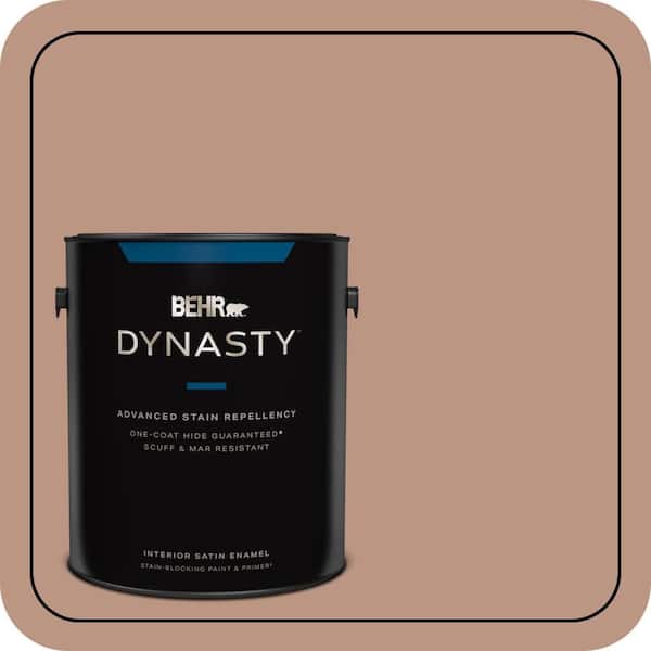 BEHR DYNASTY 1 gal. #S190-4 Spiced Brandy One-Coat Hide Satin Enamel Interior Stain-Blocking Paint & Primer