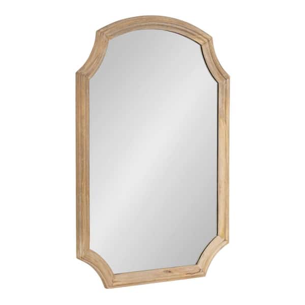 Carlow Natural 22 in. W x 32 in. H Scalloped Wood Framed Mirror