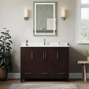 Sheffield 48 in. W x 22 in. D Single Bath Vanity in Espresso with Cultured Marble Vanity Top in White with White Basin