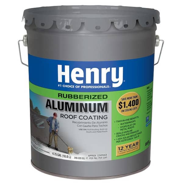 Henry 869 Rubberized Aluminum Reflective Roof Coating 4.75 gal.