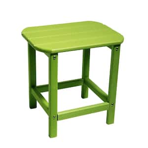 17.5 in. H Square HDPE Modern Qutdoor Side Table in Light Green