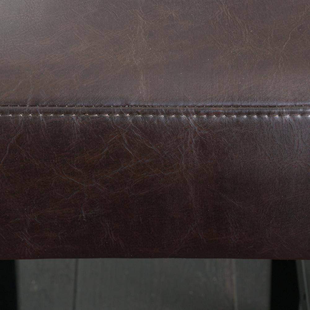 Portman 26" Brown Faux Leather Saddle Counter Stools, Set of 2