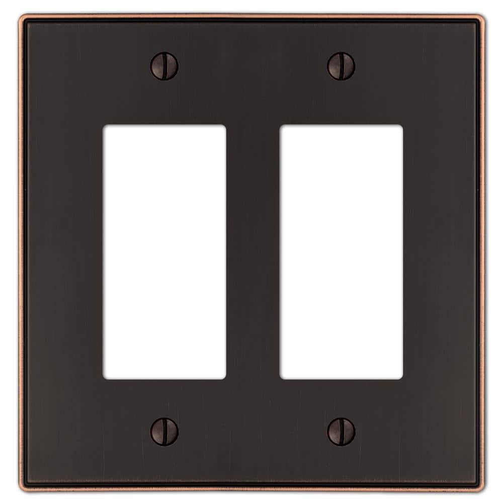 Aged Bronze Double Rocker Cast Metal Wall Plate