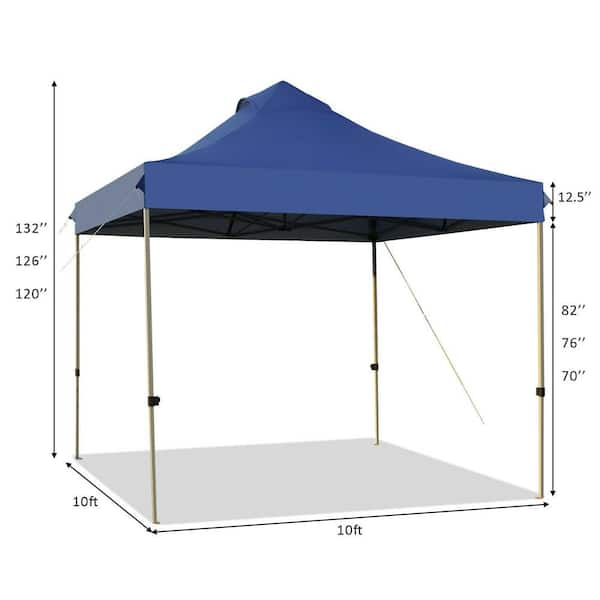 criticus Pornografie Gelovige WELLFOR 10 ft. x 10 ft. Portable Pop Up Canopy Event Party Tent Adjustable  with Roller Bag Blue OP-HKY-70658BL - The Home Depot