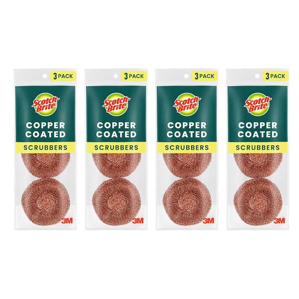 Scotch-Brite 2.8 in. Copper Coated Scouring Pad (12-Pack)