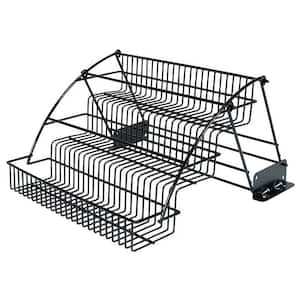 Black Retractable 3-Tier Iron Wire Shelving Unit (13.39 in. W x 8.67 in. H x 7.88 in. D)