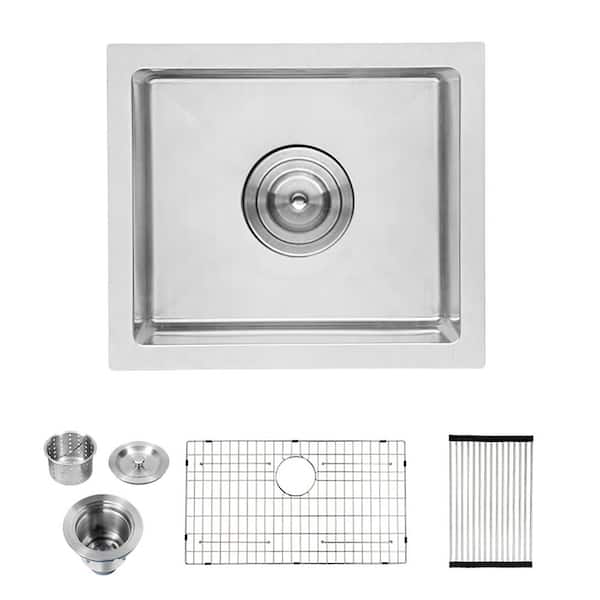 Tahanbath 16 Gauge Stainless Steel Undermount Kitchen Sink Single Bowl 14 x 18x 9 inch Deep