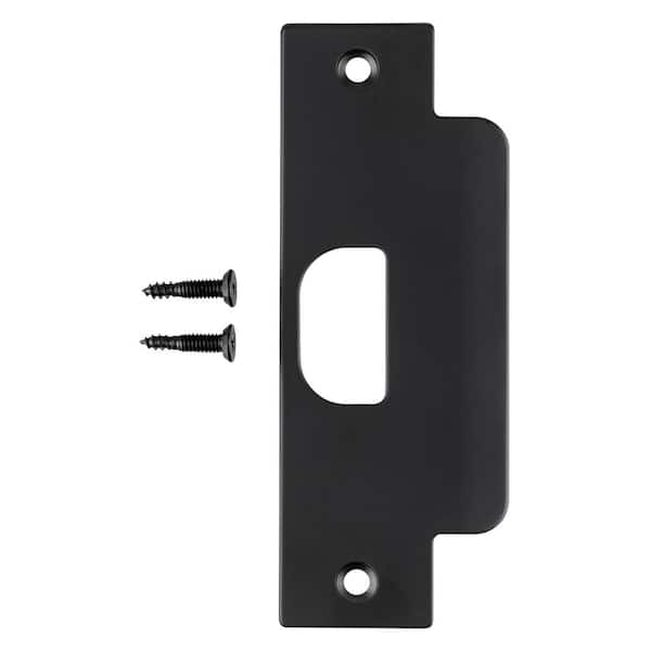 Universal Hardware Matte Black ASA Strike Plate UH41014 - The Home Depot