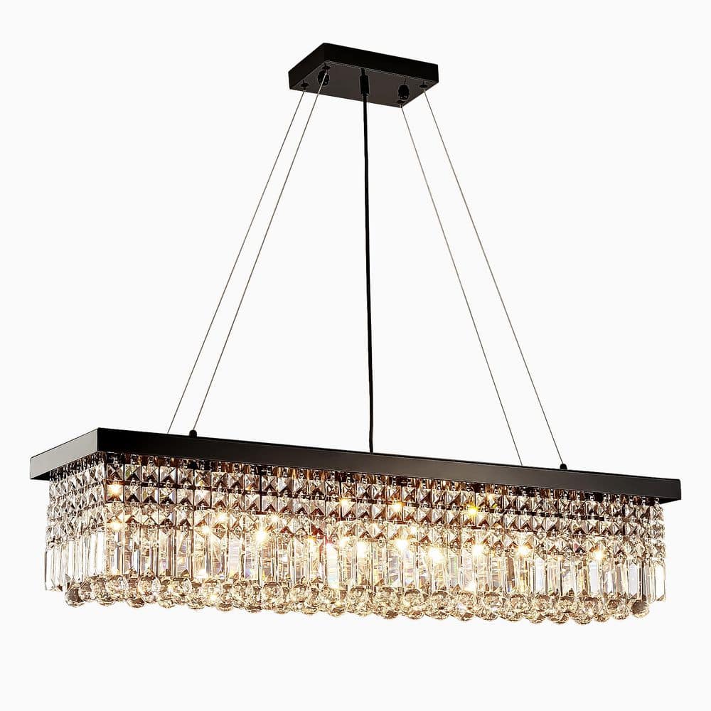 40 in. Modern 12-Light Gold Linear Chandelier for Kitchen, Living Room, and Dining Room (Bulbs Not Included) price history on PriceWatchPro