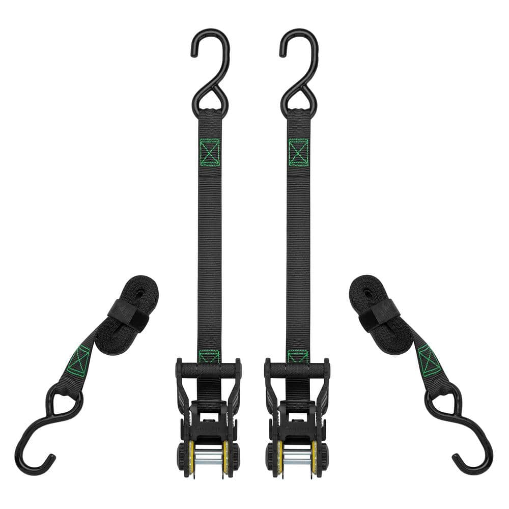 SmartStraps 10 Ft. Green Tactical Ratchet Tie Down Straps With 500 Lb ...