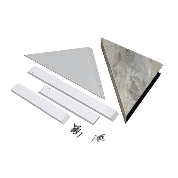 PALISADE 24.88 in. x 12.31 in. Vinyl Waterproof Walk in Corner Shower Seat in Venetian Marble