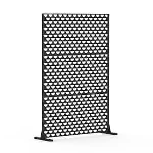 5.9 ft. H x 4 ft. W 3-Panels Black Metal Freestanding Outdoor Privacy Screens for Balcony Patio Garden, Room Divider