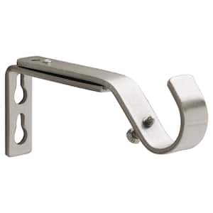 Mix and Match 1 in. Single Curtain Rod Bracket in Brushed Nickel (2-Pack)