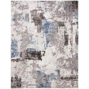 Craft Gray/Blue 11 ft. x 14 ft. Gradient Abstract Area Rug