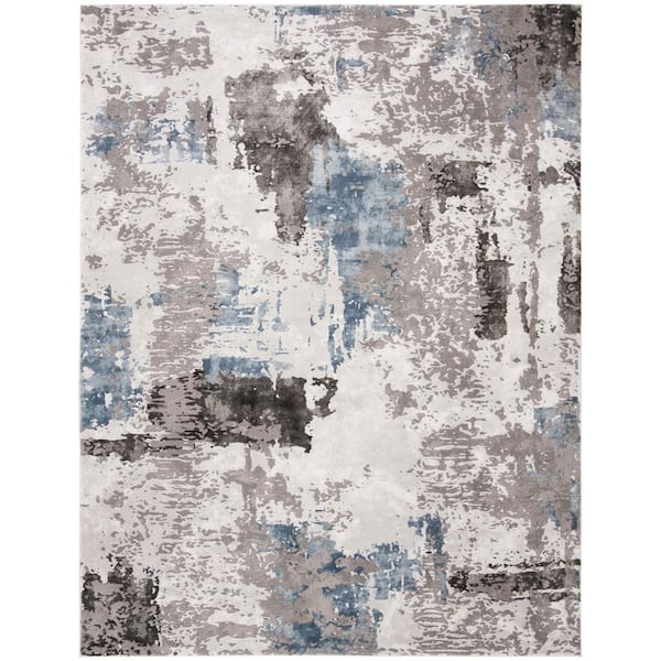 SAFAVIEH Craft Gray/Blue 8 ft. x 10 ft. Gradient Abstract Area Rug