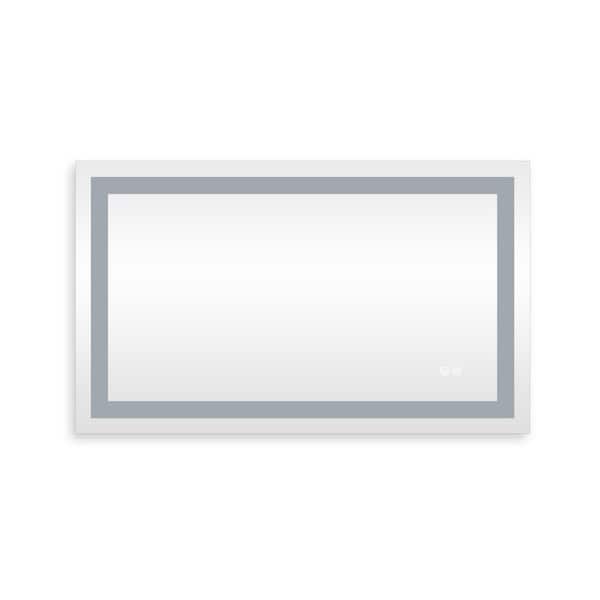 Unbranded 40 in. W x 24 in. H LED Rectangular Frameless Wall Bathroom Vanity Mirror in Sliver