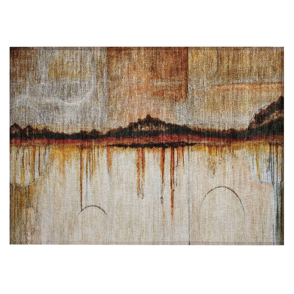 Chantille Machine Washable Indoor/Outdoor Abstract ACN2059 Paprika 1 ft. 8 in. x 2 ft. 6 in. Accent Rug price history on PriceWatchPro