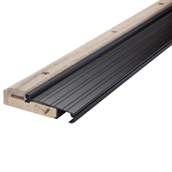 4-9/16 in. x 1-1/8 in. x 36 in. Brown Adjustable Aluminum & Hardwood Threshold