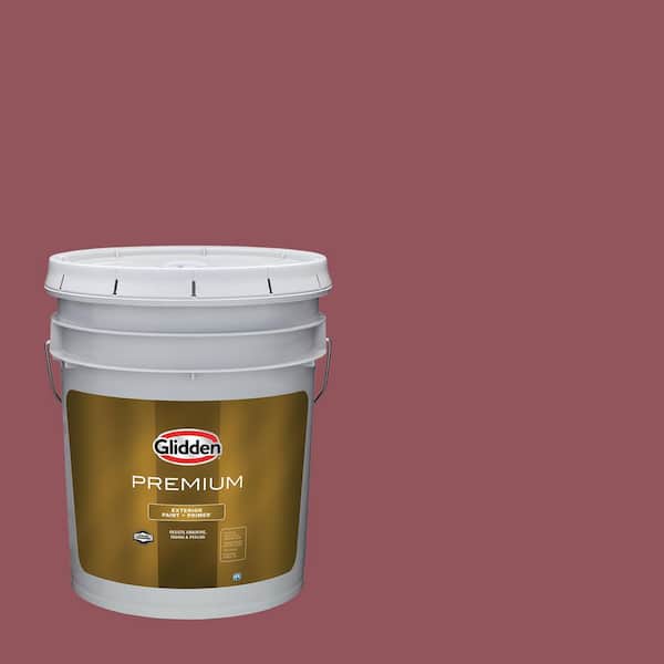 Glidden Premium 5 gal. PPG1052-6 Mesa Red Satin Exterior Latex Paint