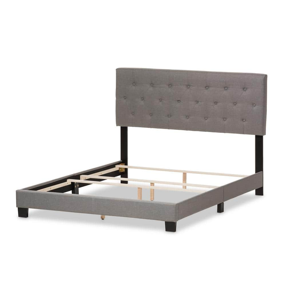 Baxton Studio Cassandra Gray Fabric Upholstered King Bed 28862-7459-HD ...