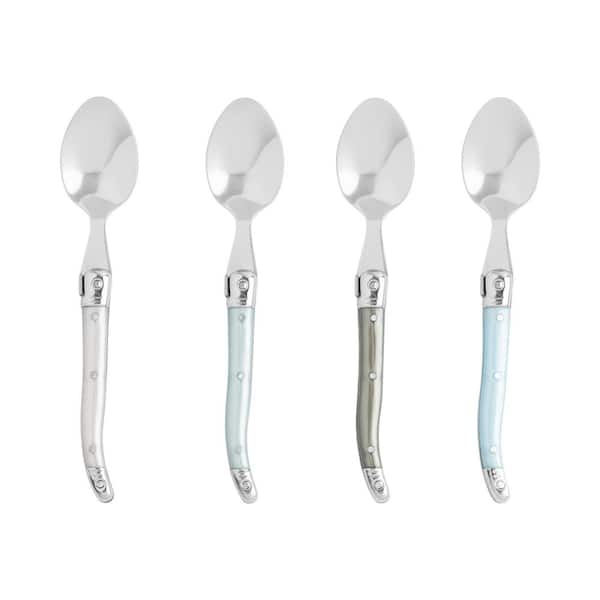 French Home Laguiole Coffee Spoons, Set of 4 - 18/0 Stainless-Steel with Mother of Pearl Handles