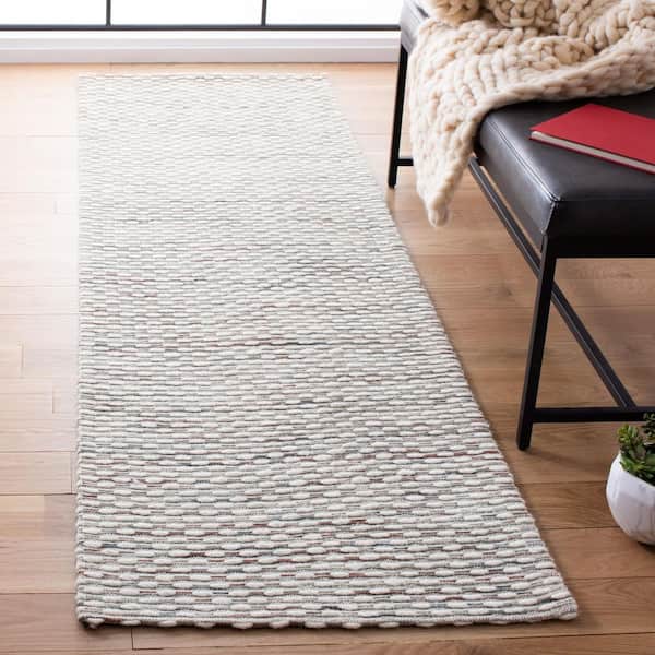 Marbella Beige/Rust 2 ft. x 8 ft. Striped Solid Color Runner Rug