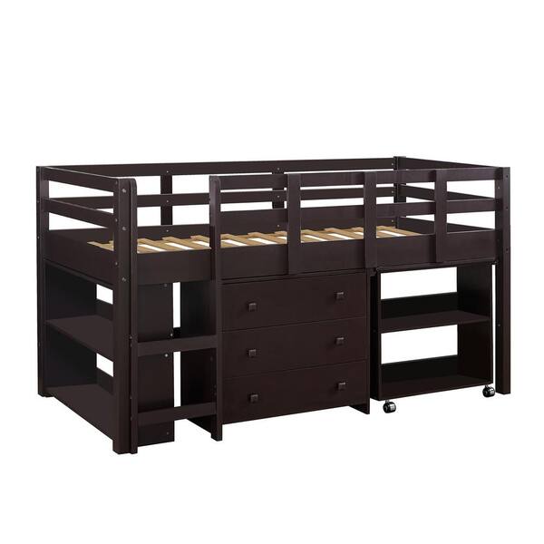 Low Study Kids Loft Bed, Low Loft Bed With Storage And Desk