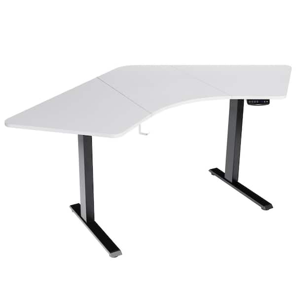 Manually operated height adjustable desk Rectangular leg