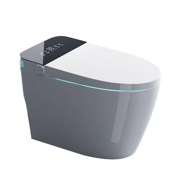 1.28GPF Smart Bidet Toilet with Heated AUTO Open and Close AUTO Dual Flush, Dryer and Warm WaterTankless Toilet in White