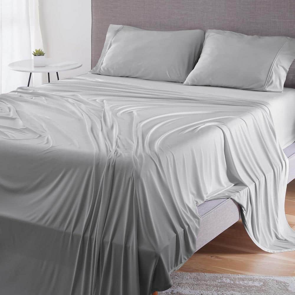 Dri-Tec 4-Piece Sheet Set Polyester Moisture Wicking Breathable Sheets Light Grey Split King / Cal King price history on PriceWatchPro
