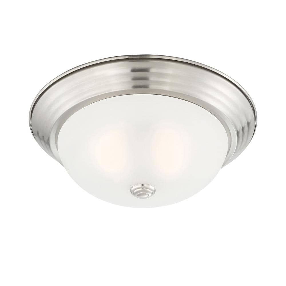 Designers Fountain - 13 Inch 2 Light Flush Mount-Satin Platinum Finish-Etched