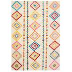 Whimsical Cream / Orange 4 ft. x 6 ft. Indoor Area Rug