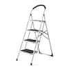 CAPHAUS Reach Height 3.2 ft. Folding Light-Weight 4-Step Ladder, 330 lbs. Load Capacity with Extra Wide Anti-Slip Pedal, White HTLS-CH014-WH