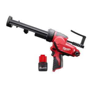 M12 12-Volt Lithium-Ion Cordless 10 oz. Adhesive and Caulk Gun w/M12 12V Lithium-Ion CP High Output 2.5 Ah Battery Pack