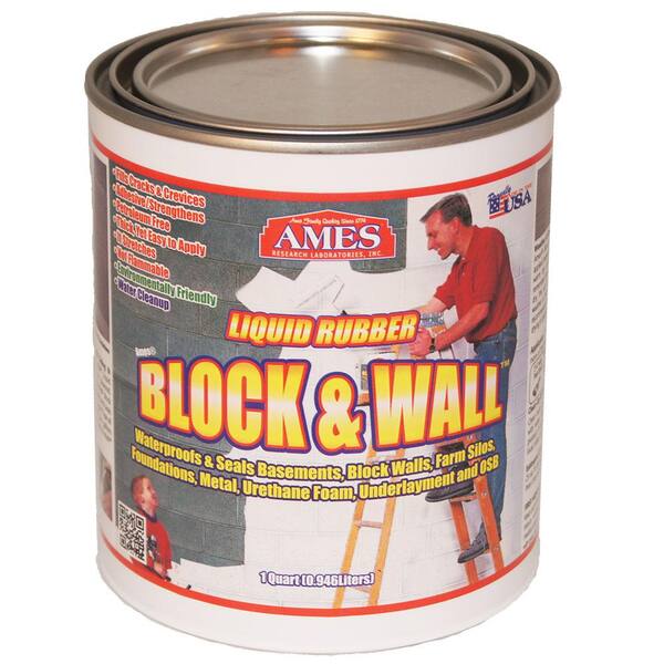 Ames Block and Wall 1 Qt. Liquid Rubber Waterproof Sealant