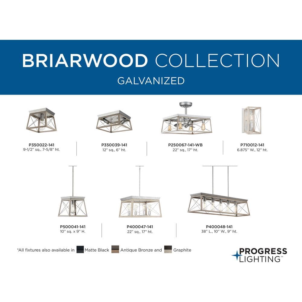 Briarwood Galvanized Finish Rectangular Rustic Chandelier