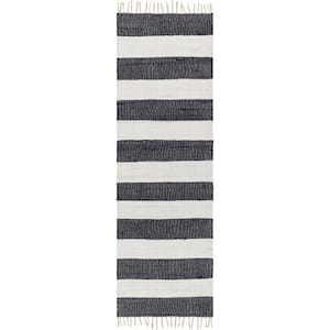 Cotone Charcoal Striped 3 ft. x 8 ft. Indoor Runner Area Rug