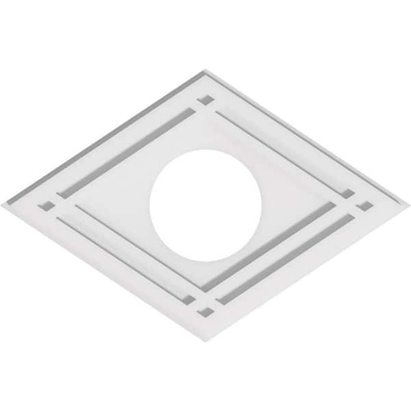 Ekena Millwork 22 in. W x 14-5/8 in. H x 6 in. ID x 1 in. P Diamond Architectural Grade PVC Contemporary Ceiling Medallion