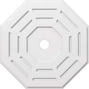 1 in. P X 11 in. C X 28 in. OD X 3 in. ID Westin Architectural Grade PVC Contemporary Ceiling Medallion