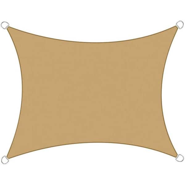 SUMOLULIFE 9.84 ft. x 13.12 ft. Beige Rectangle Shade Sail
