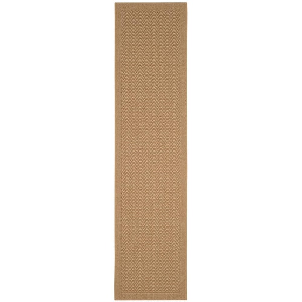 Palm Beach 2 ft. x 12 ft. Maize Solid Color Border Runner Rug