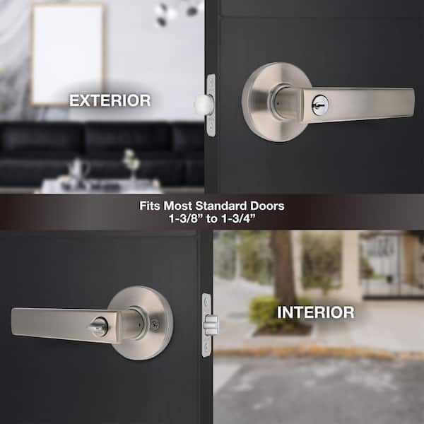 Defiant Westwood Satin Nickel Keyed Entry Door Handle with Round
