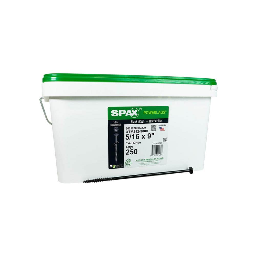 5/16 in. x 9 in. Interior Pancake Head Structural Wood Lag Screws Powerlags Torx T-Star(250 Each) Bulk Pail Bit Included price history on PriceWatchPro