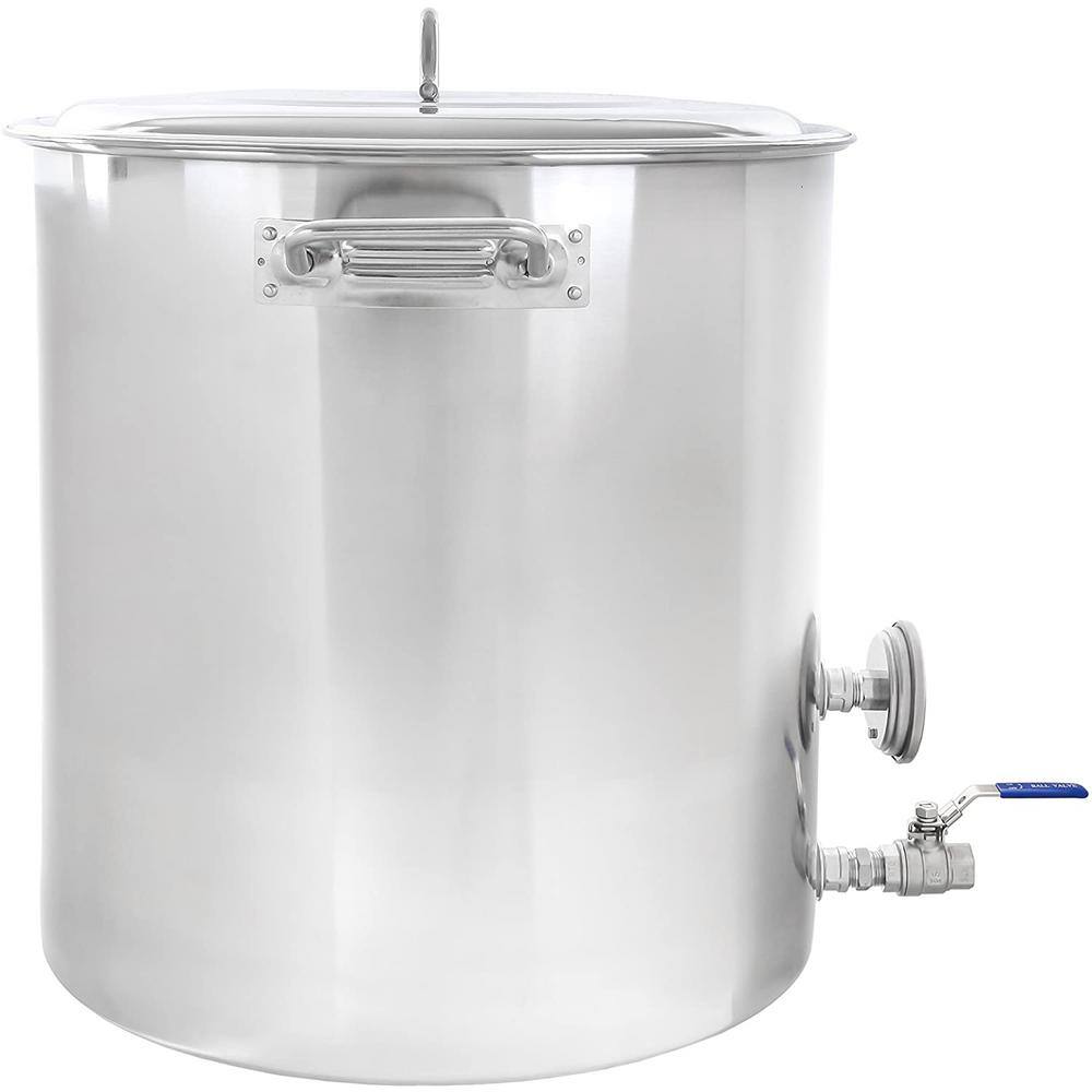 120 Qt Stainless Steel Home Brew Kettle with Thermometer