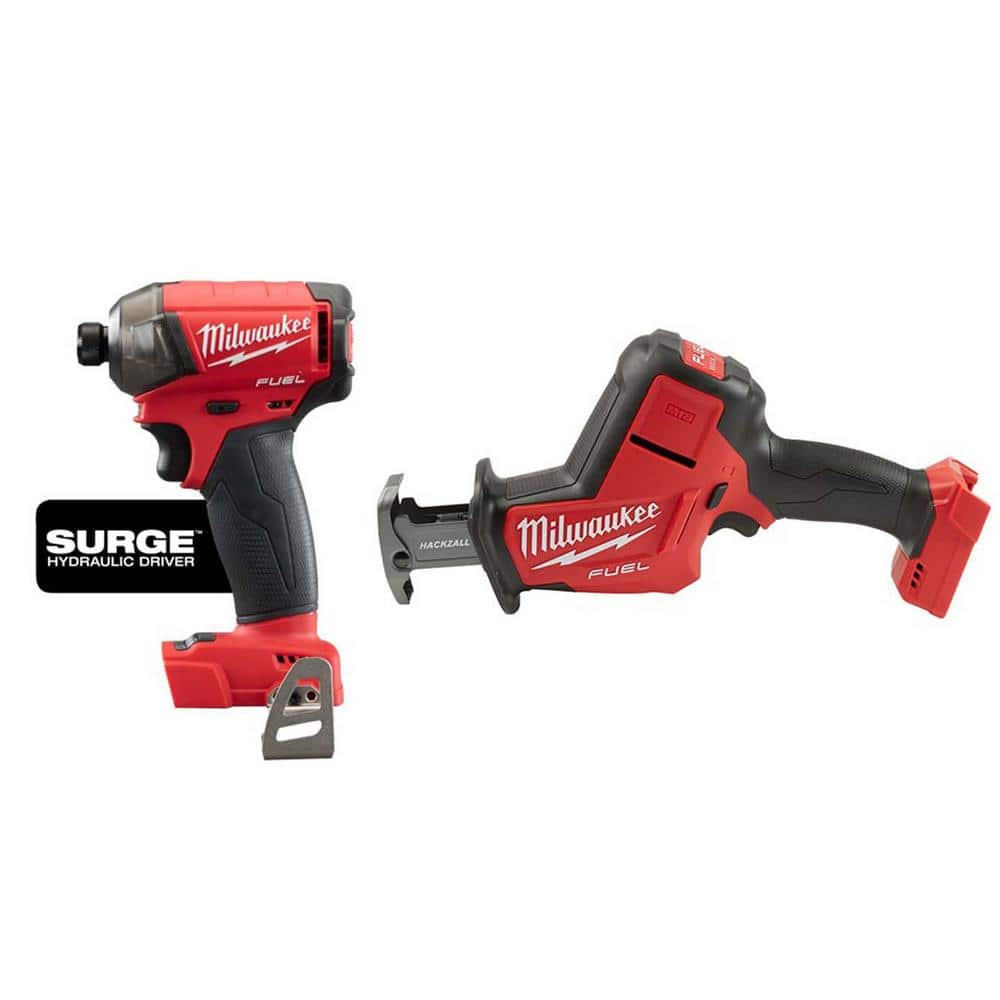 M18 FUEL SURGE 18V Lithium-Ion Brushless Cordless 1/4 in. Hex Impact Driver w/Hackzall -  Milwaukee, 2760-20-2719-20