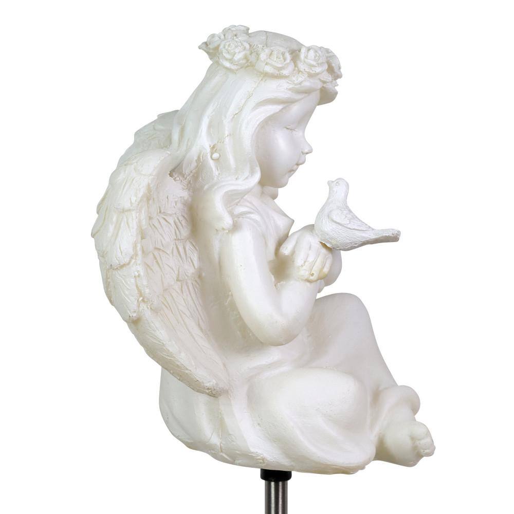 Solar Little Girl Angel Resin Garden Stake with LED Light