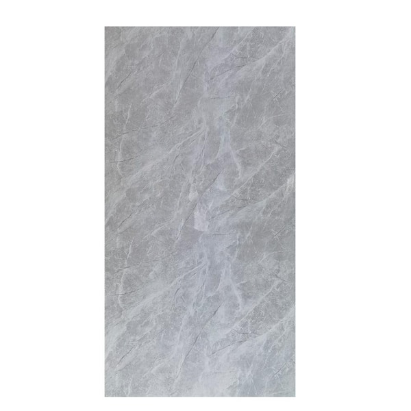 Mediterraneo 8 ft. x 4 ft. Decorative PVC Marble Sheet in White Gray